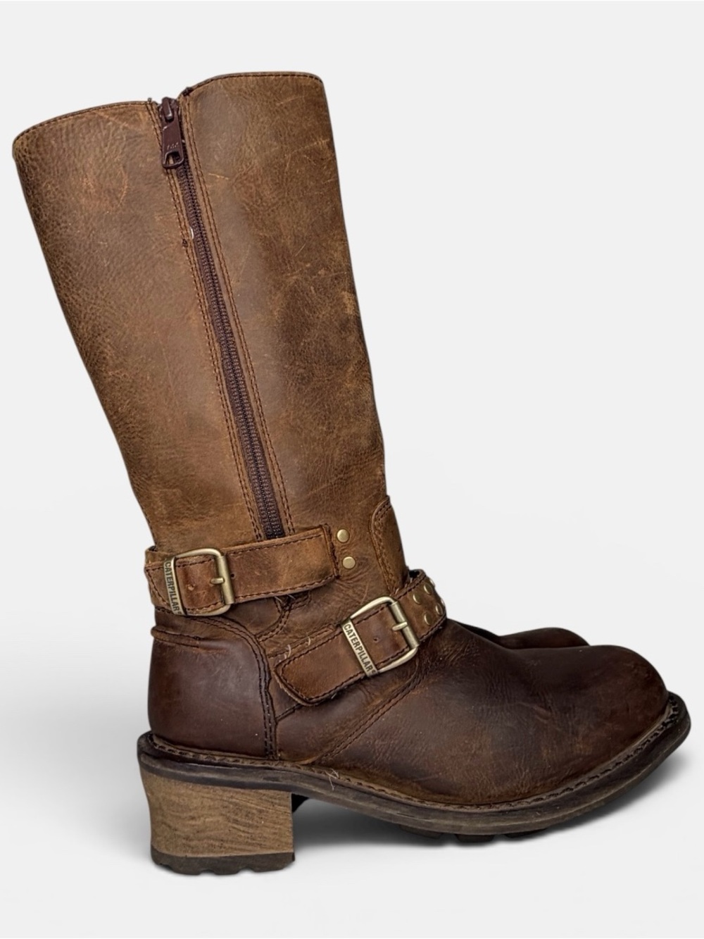 Caterpillar Florencia tall harness leather boots